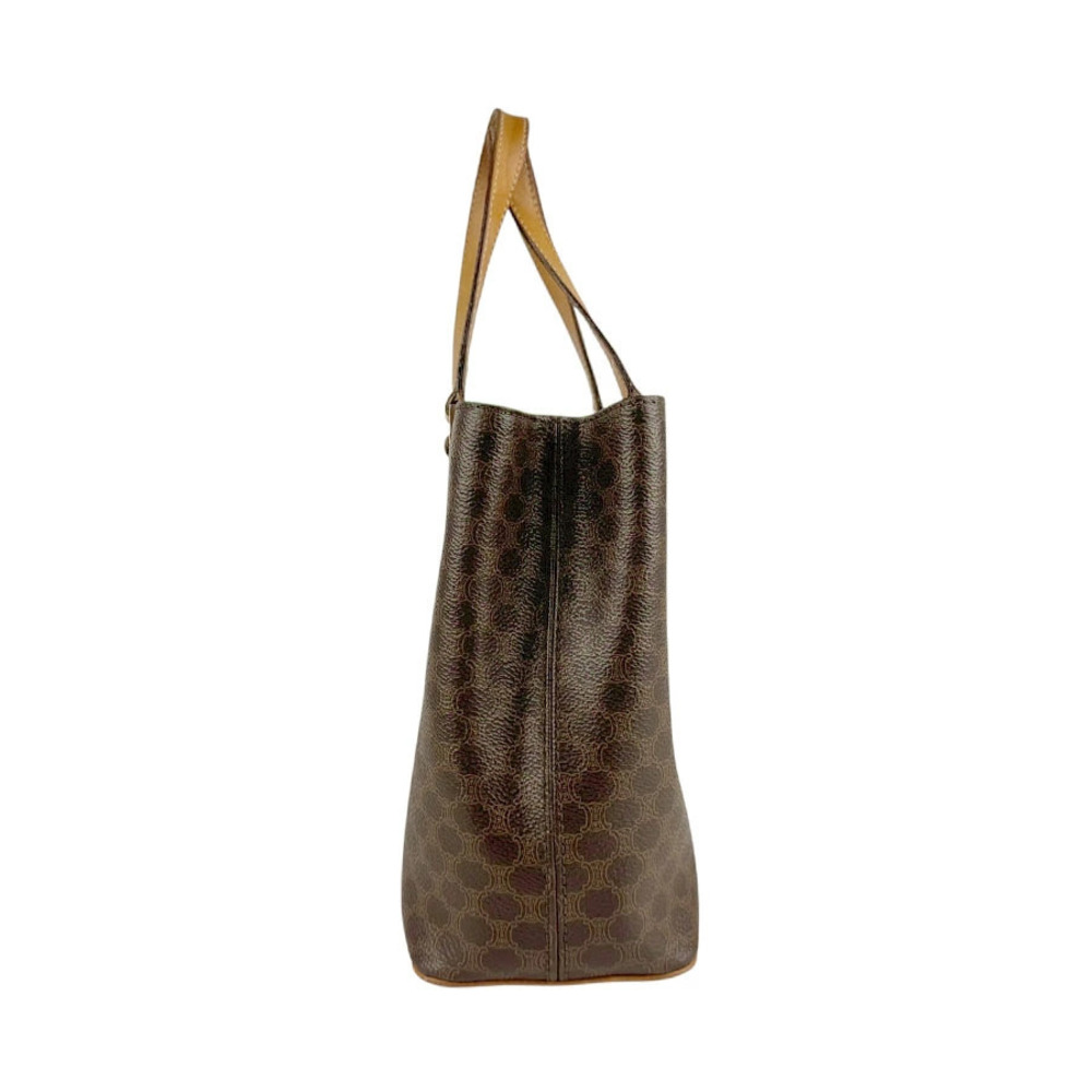 Celine leather Macadam gold handbag brown